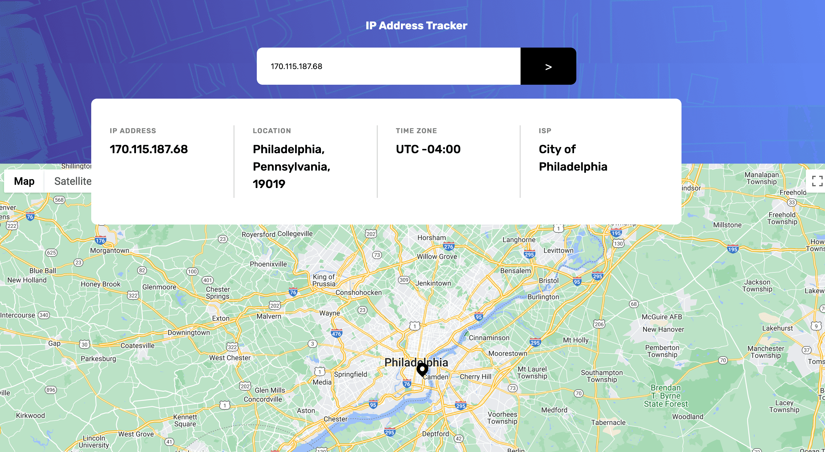 Screenshot of IPTracker